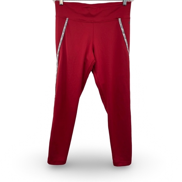 Adidas Climalite Red Leggings with Side Stripes Size Large - Picture 4 of 12